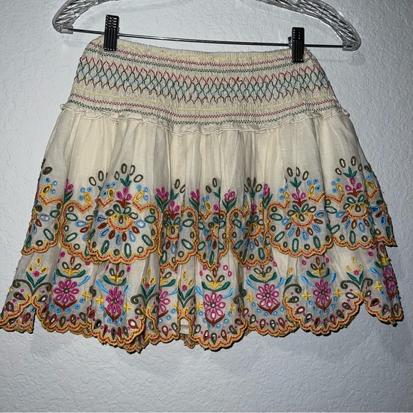 Anthropologie Love The Label Mini Embroidered Skirt - Picture 2 of 6